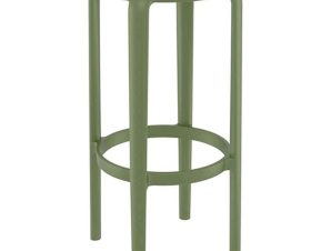 Σκαμπό Μπαρ Tom 20.0796 36x36x75cm Πολυπροπυλένιου Olive Green Siesta