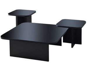 Τραπέζια Σαλονιού Jazz (Σετ 3Τμχ) 552NOS1479 80x80x30/40x40x35/40x40x40cm Black