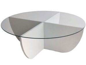 Τραπέζι Σαλονιού Lily 552NOS2237 90x90x30cm White