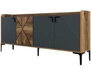 Μπουφές Venedik 845HCT5308 180x35x78cm Walnut-Anthracite