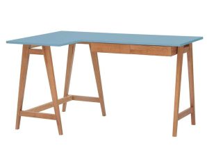 Γραφείο Luka Αριστερή Γωνία LUKALOFOAK13 135x50x75cm Oak-Light Blue